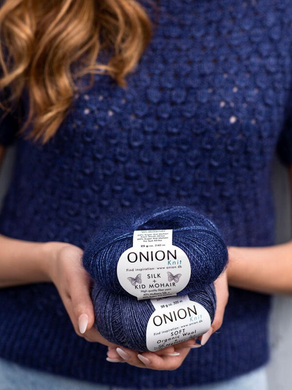 Onion Silk + Kid Mohair en Soft Organic Wool + Nettles