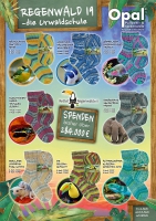 Opal 6-draads sokkenwol Regenwald 19 die Urwaldschule 8 x 1,2 kilo