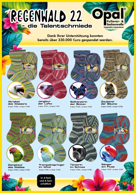 Opal 4-draads sokkenwol Regenwald 22 - 8 x 1 kilo