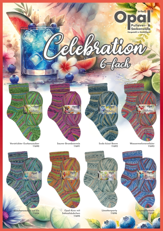 Opal 6-draads sokkenwol Celebration - 8 x 1,2 kilo