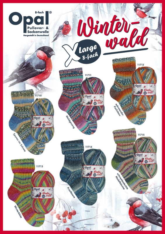 Opal 8-draads sokkenwol XLarge Winterwald 6 x 4 Bollen